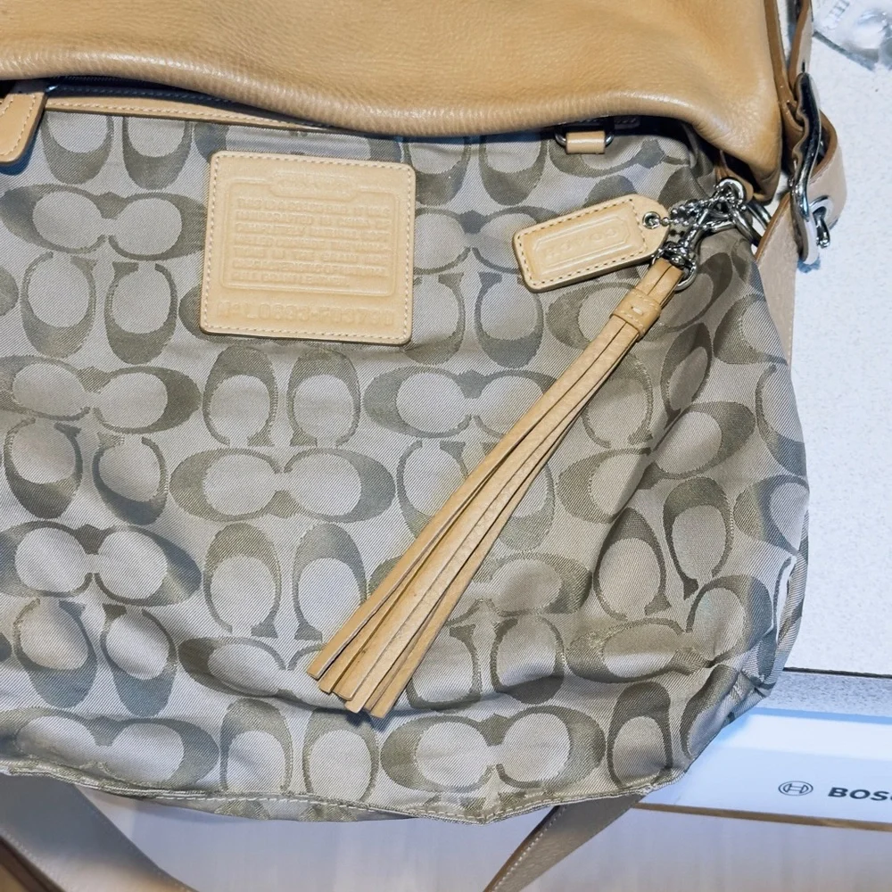 Coach Vintage Legacy Soft Pebbled Leather Slim Duffel- Tan